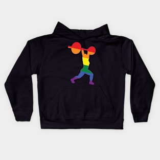 Weightlifting Clean and Jerk Gay FLAG Kids Hoodie